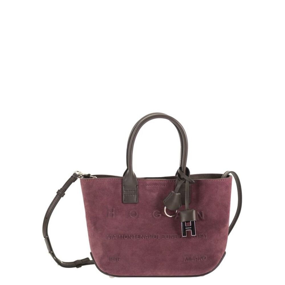 Hogan Women Mini Suede Tote Bag With Shoulder Strap